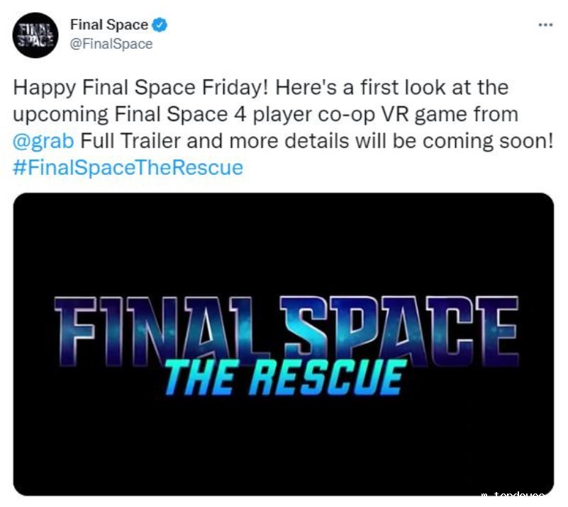 基于Netflix科幻喜剧:VR多人射击游戏「Final Space:The Rescue」正在开发